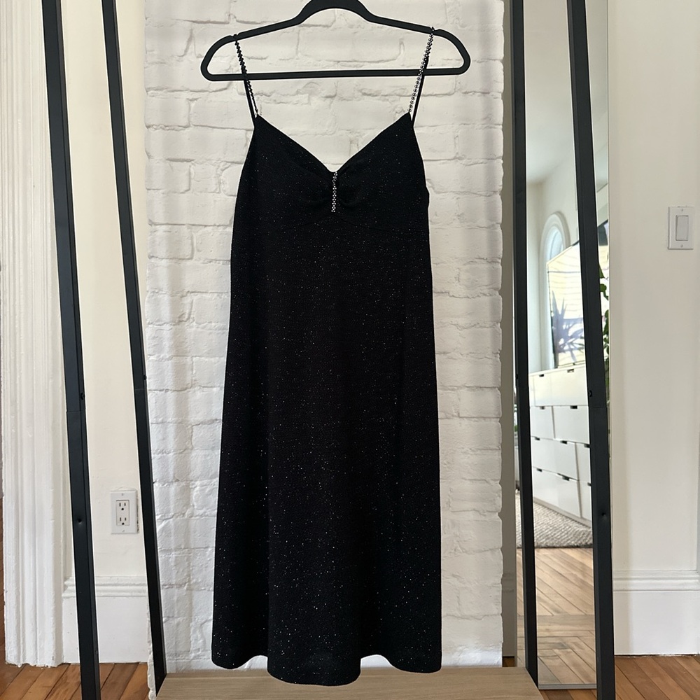 DUSK Black Glitter Dress